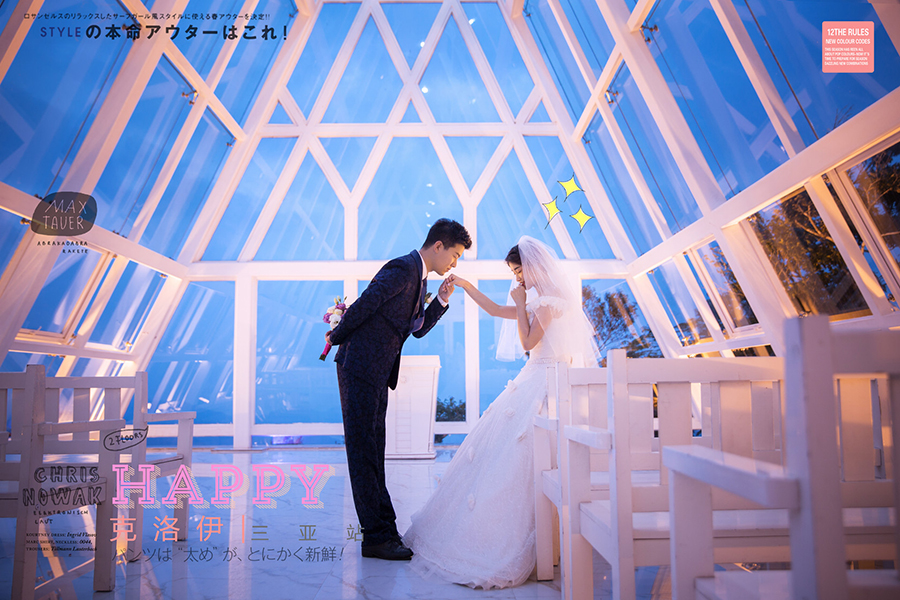 唯美夕阳婚纱照可拍可修成